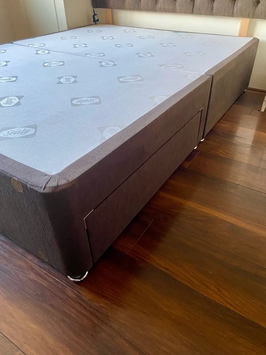 Bed base with storage drawers and headboard - Image 3
