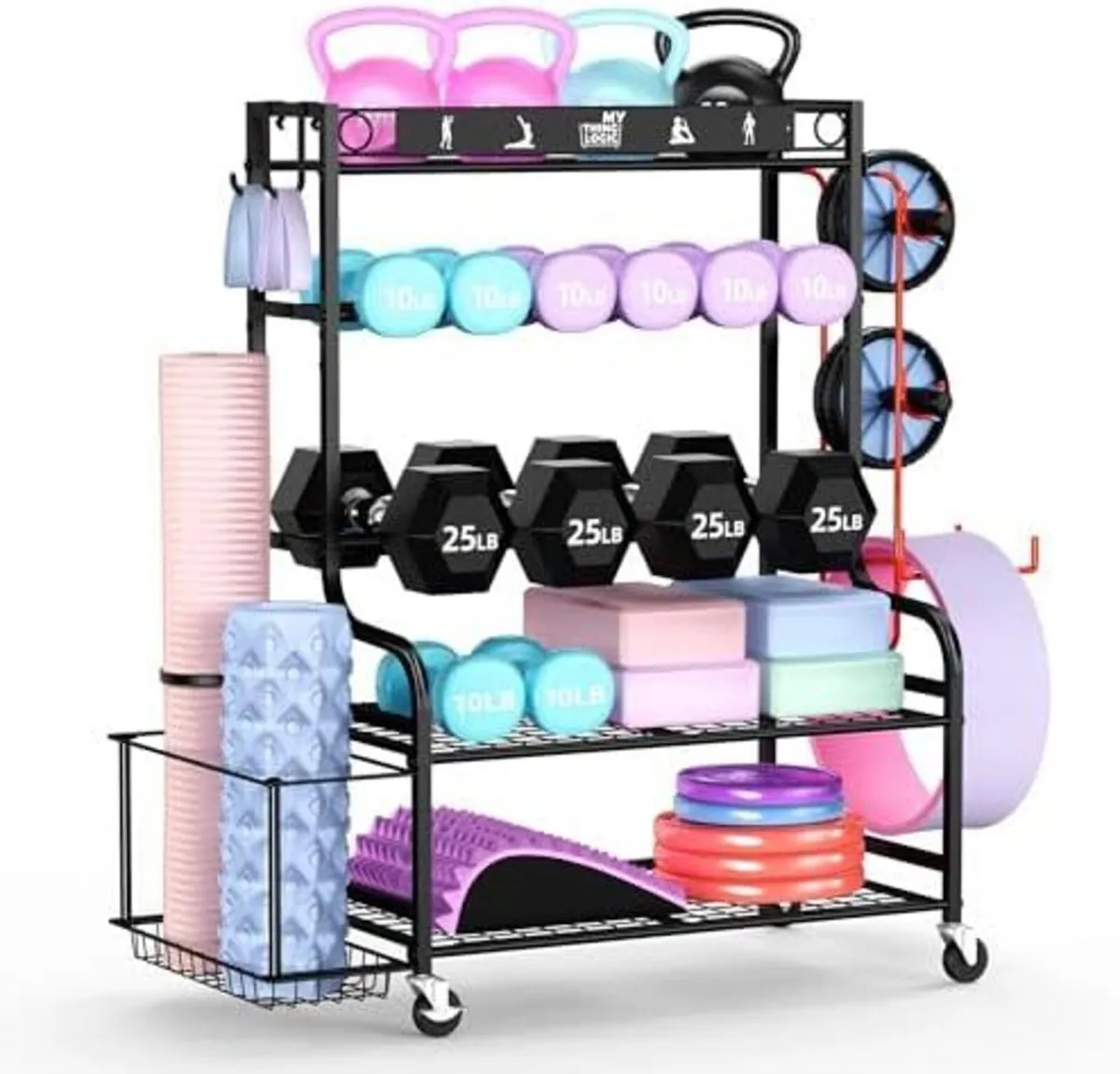 Home Gym Storage Rack for Dumbbells Kettlebells Fo - Image 1