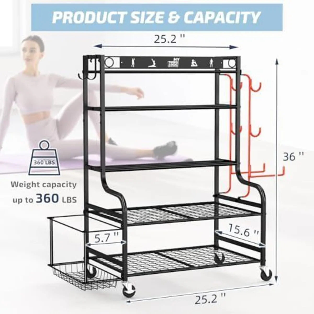 Home Gym Storage Rack for Dumbbells Kettlebells Fo - Image 2