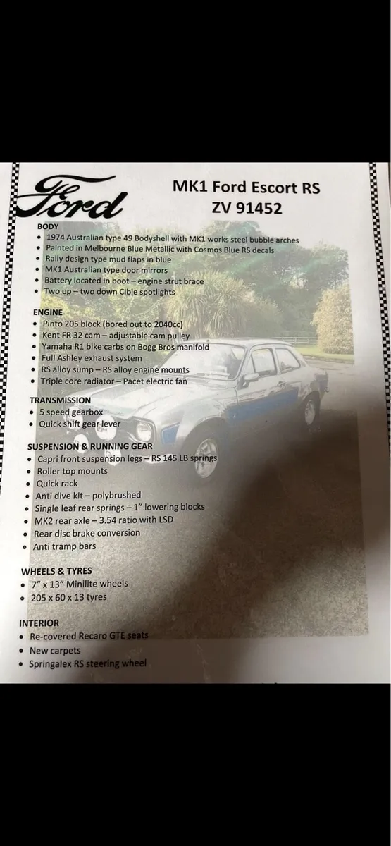 Ford Escort Mk1 RS - Image 2