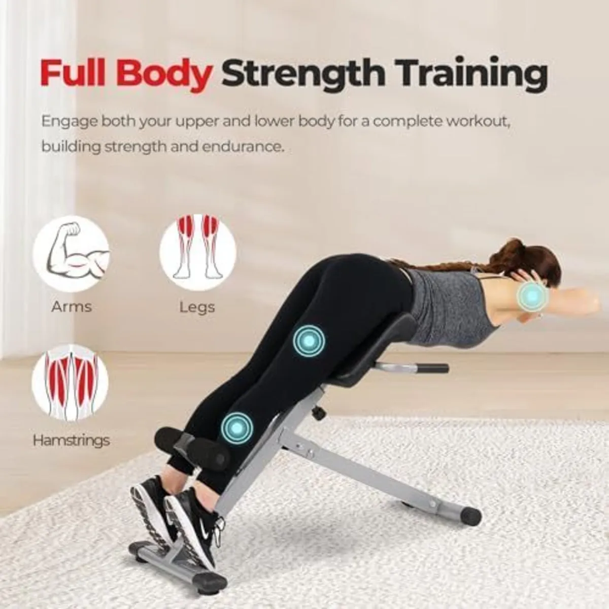 Foldable Hyperextension Roman Chair w/Back Extensi - Image 3