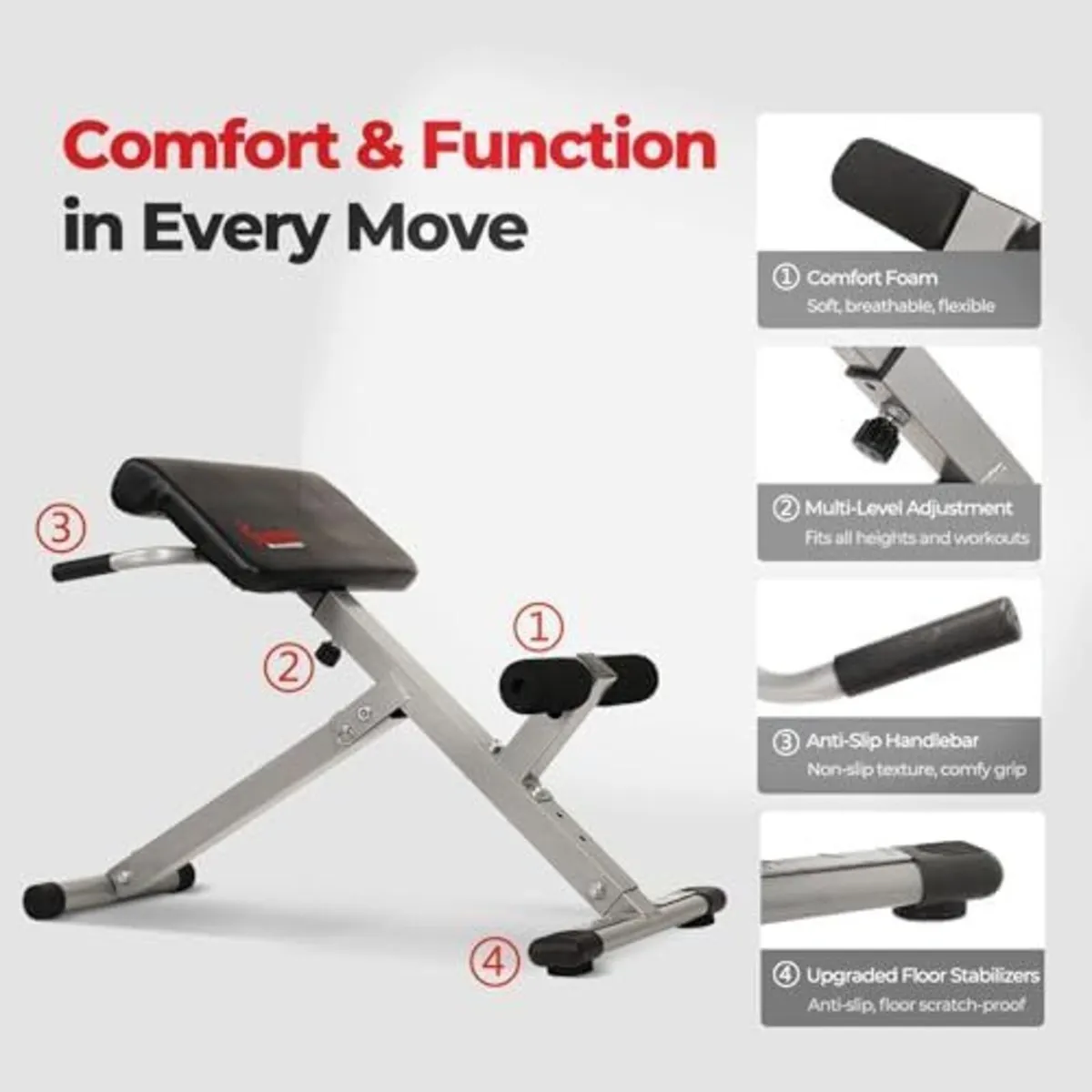 Foldable Hyperextension Roman Chair w/Back Extensi - Image 4