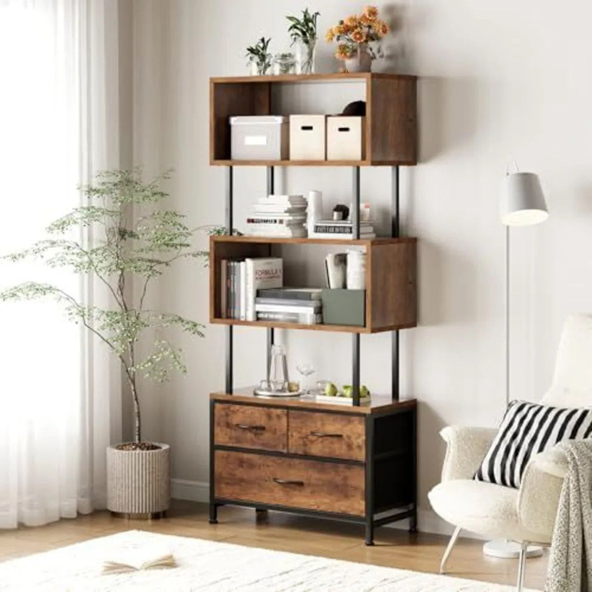 Shelves, Book Shelf with 5 Shelves, Bookcase with - Image 1