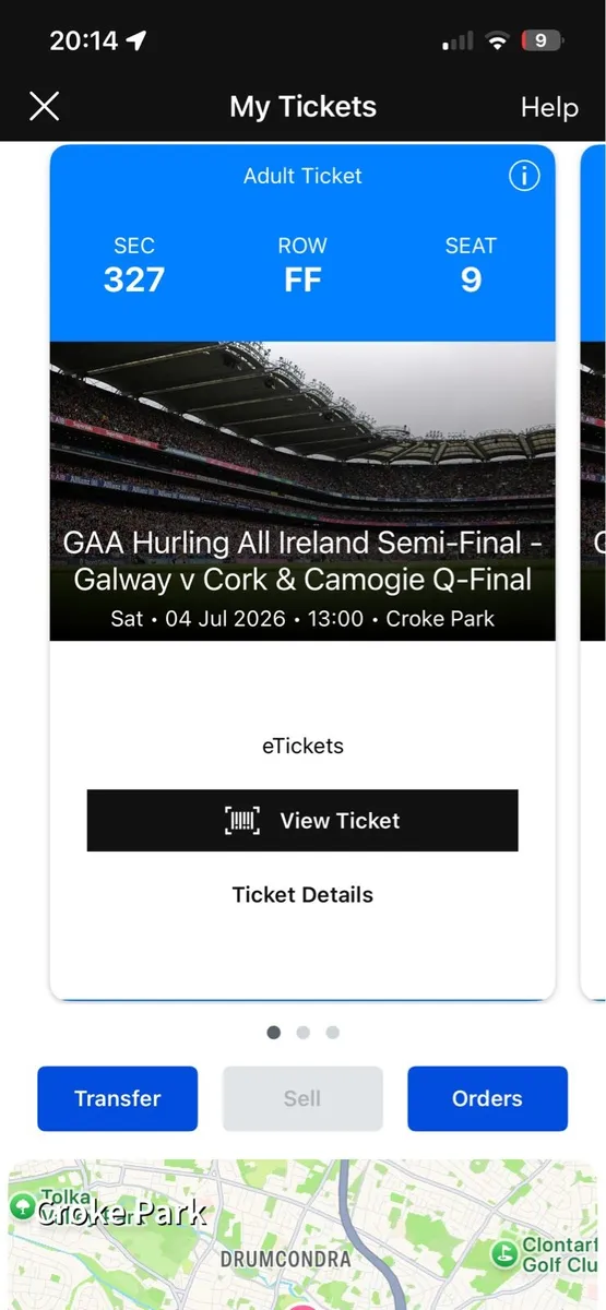 Galway vs Cork - Ticket Lower Hogan x 1