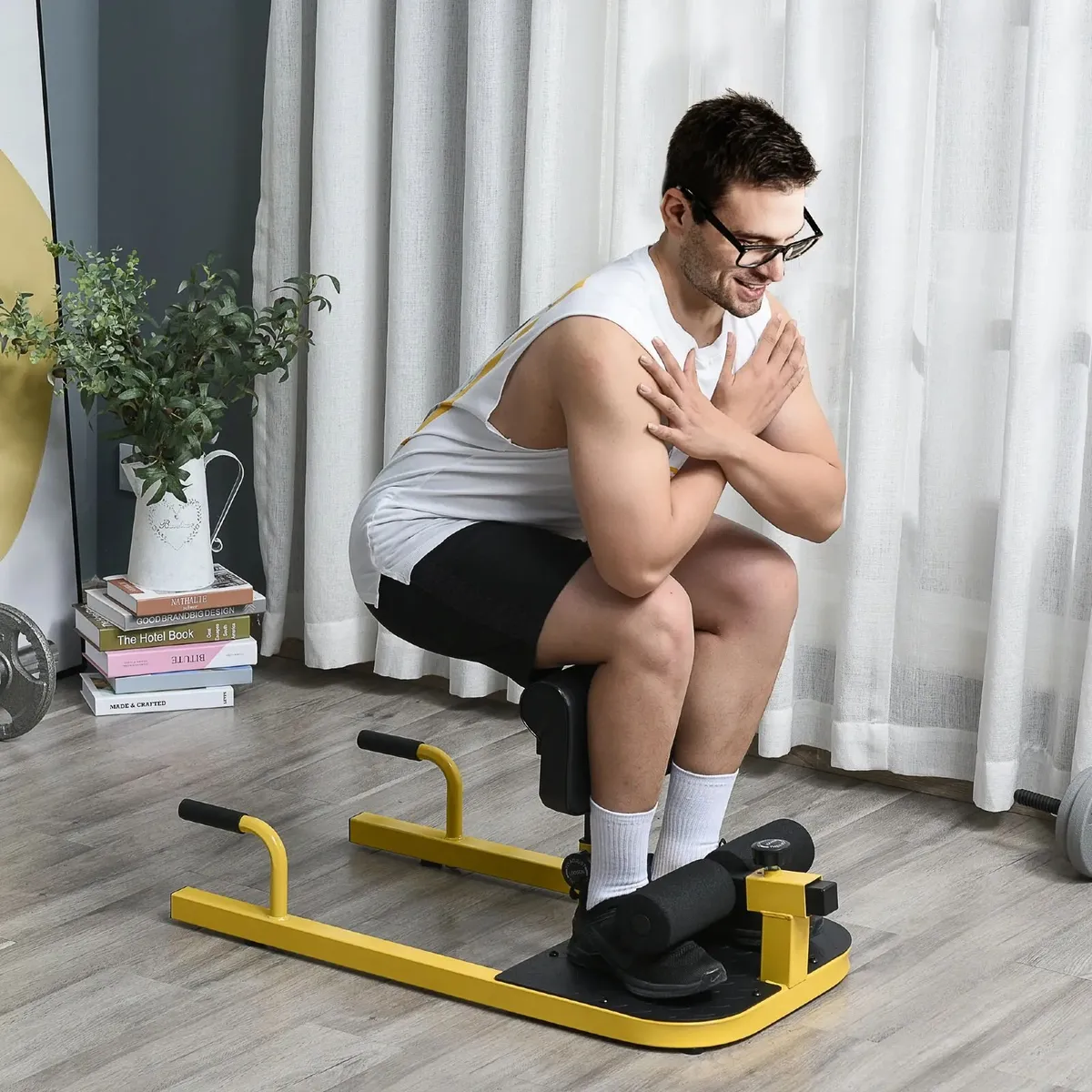 3-in-1 Sissy Squat Machine with Push Up Bars, Home - Image 2