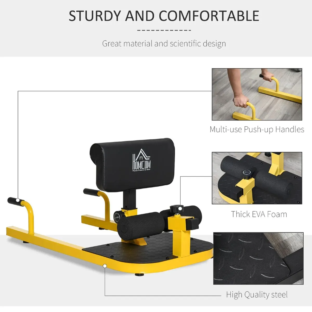 3-in-1 Sissy Squat Machine with Push Up Bars, Home - Image 3