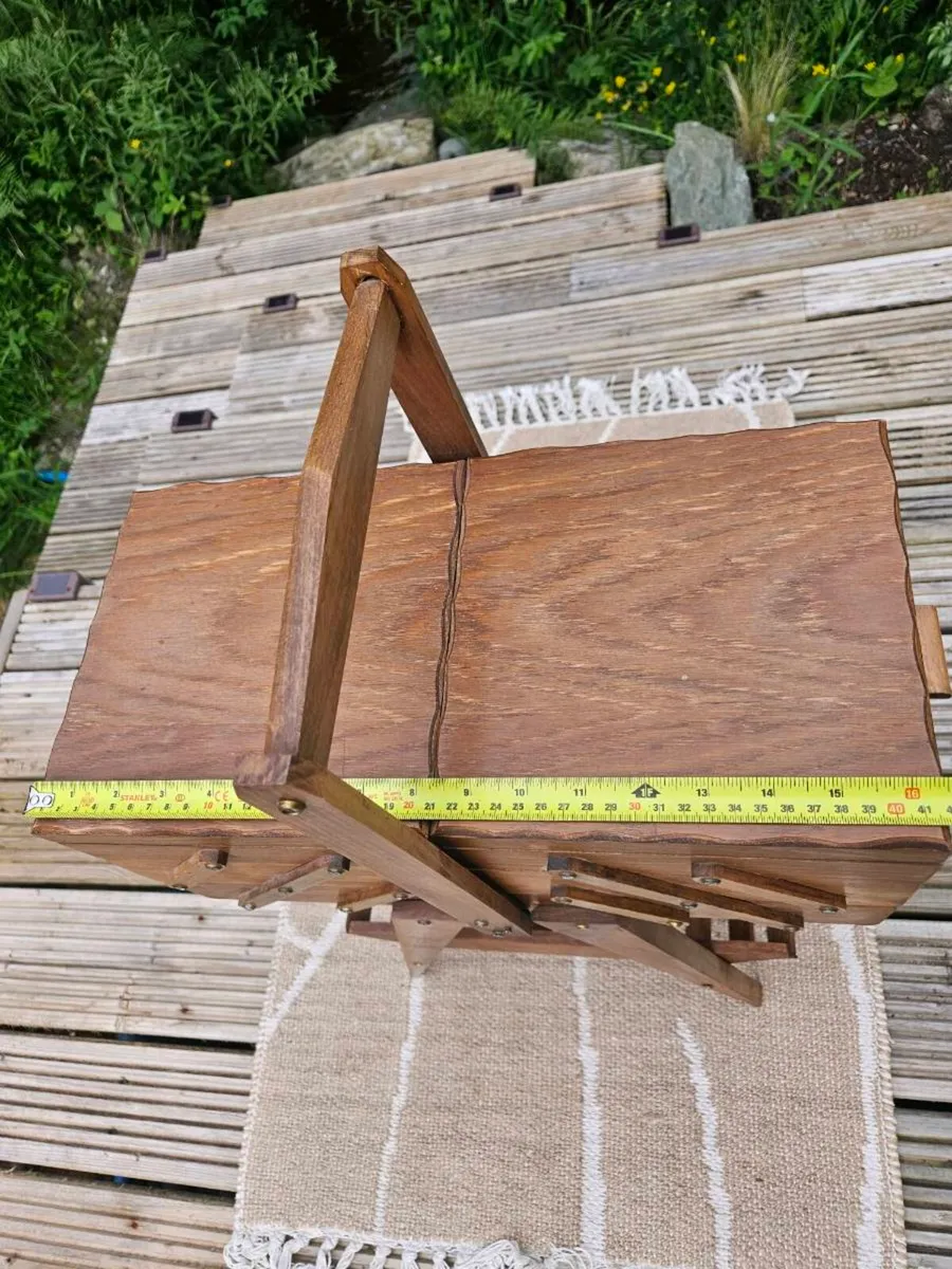 Solid Wood Mid Century Sewing Box - Image 4