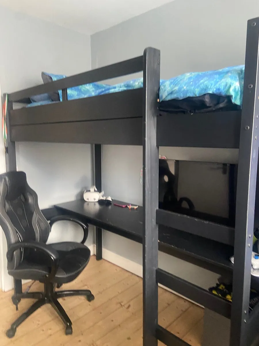 High sleeper loft gaming desk with bed - Image 2