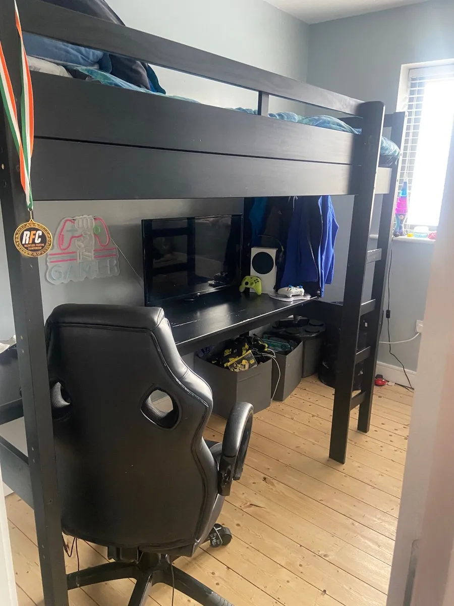High sleeper loft gaming desk with bed - Image 3