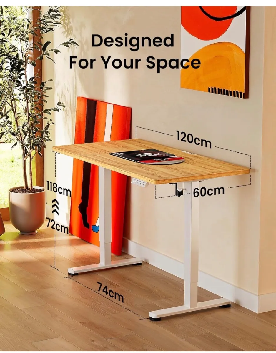 Electric Standing Desk Height Adjustable 120 x 60c - Image 2