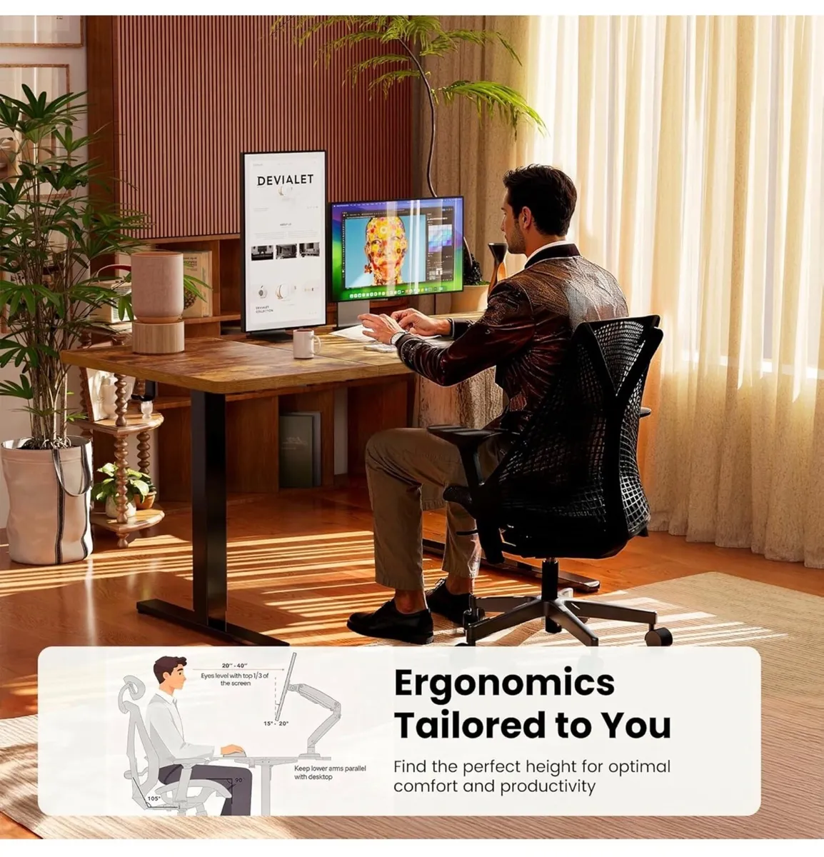 Electric Standing Desk Height Adjustable 120 x 60c - Image 4