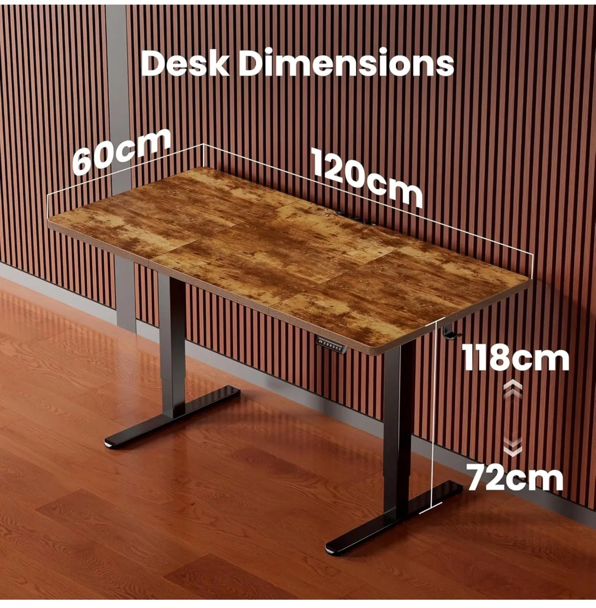 Electric Standing Desk Height Adjustable 120 x 60c - Image 2