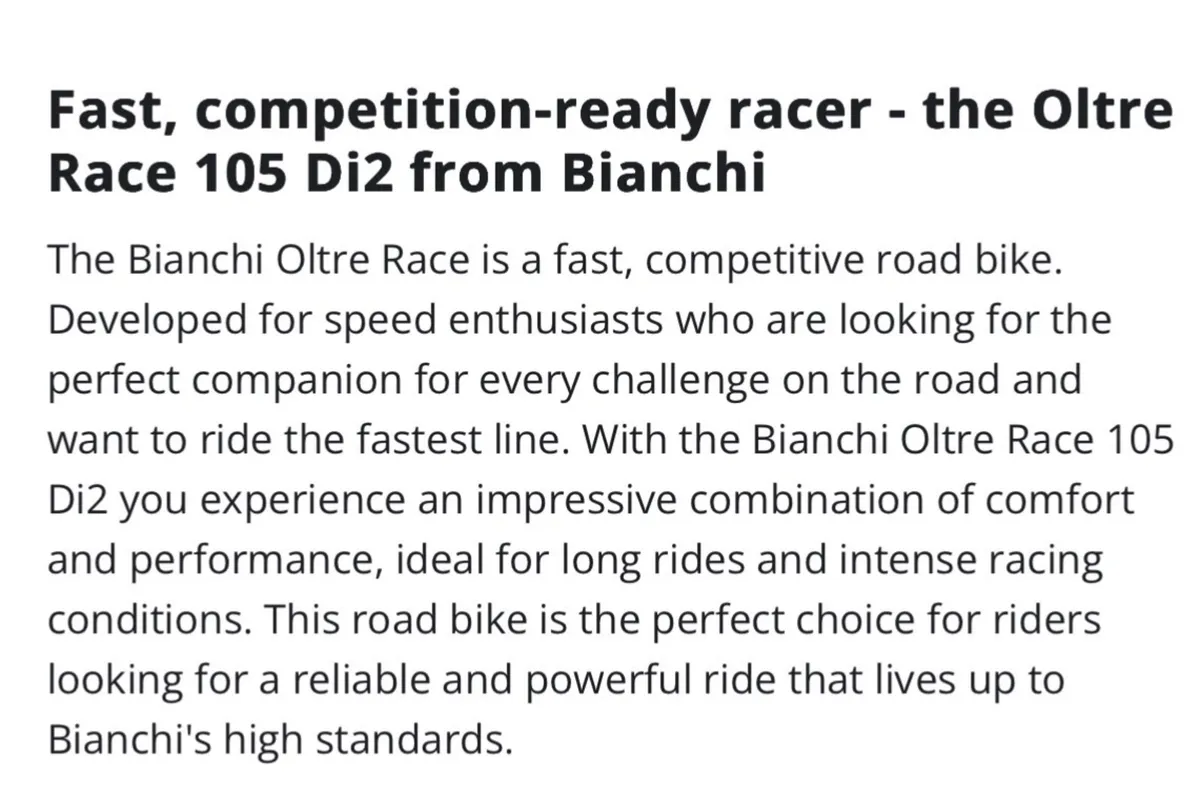 Road bike Size 53 Bianchi Oltre Race 105 Di2 - Image 2