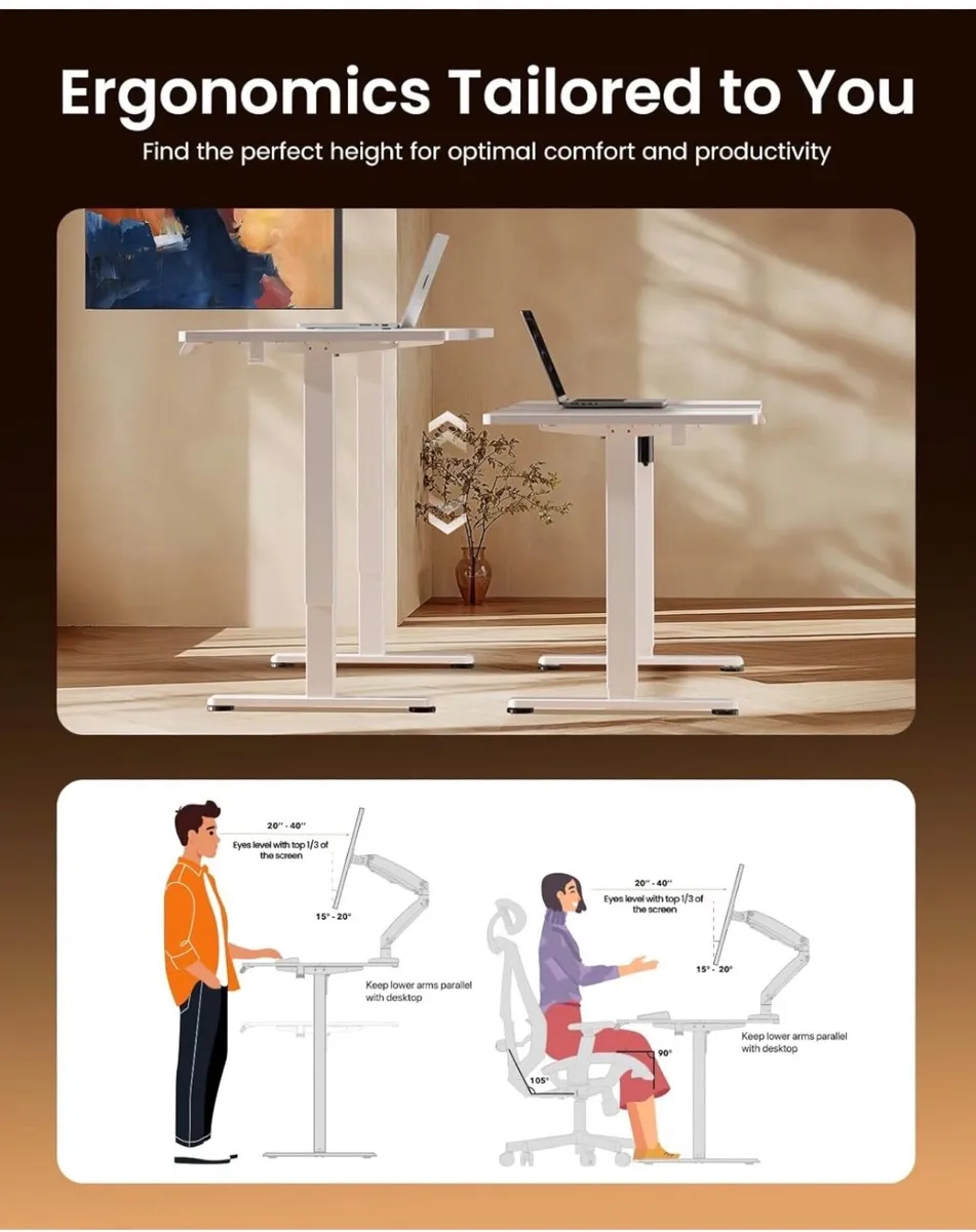 Electric Standing Desk Height Adjustable 120 x 60c - Image 2
