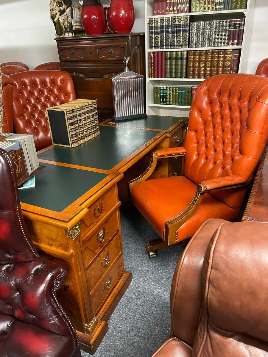 Original antique Chesterfield sofas chairs - Image 4