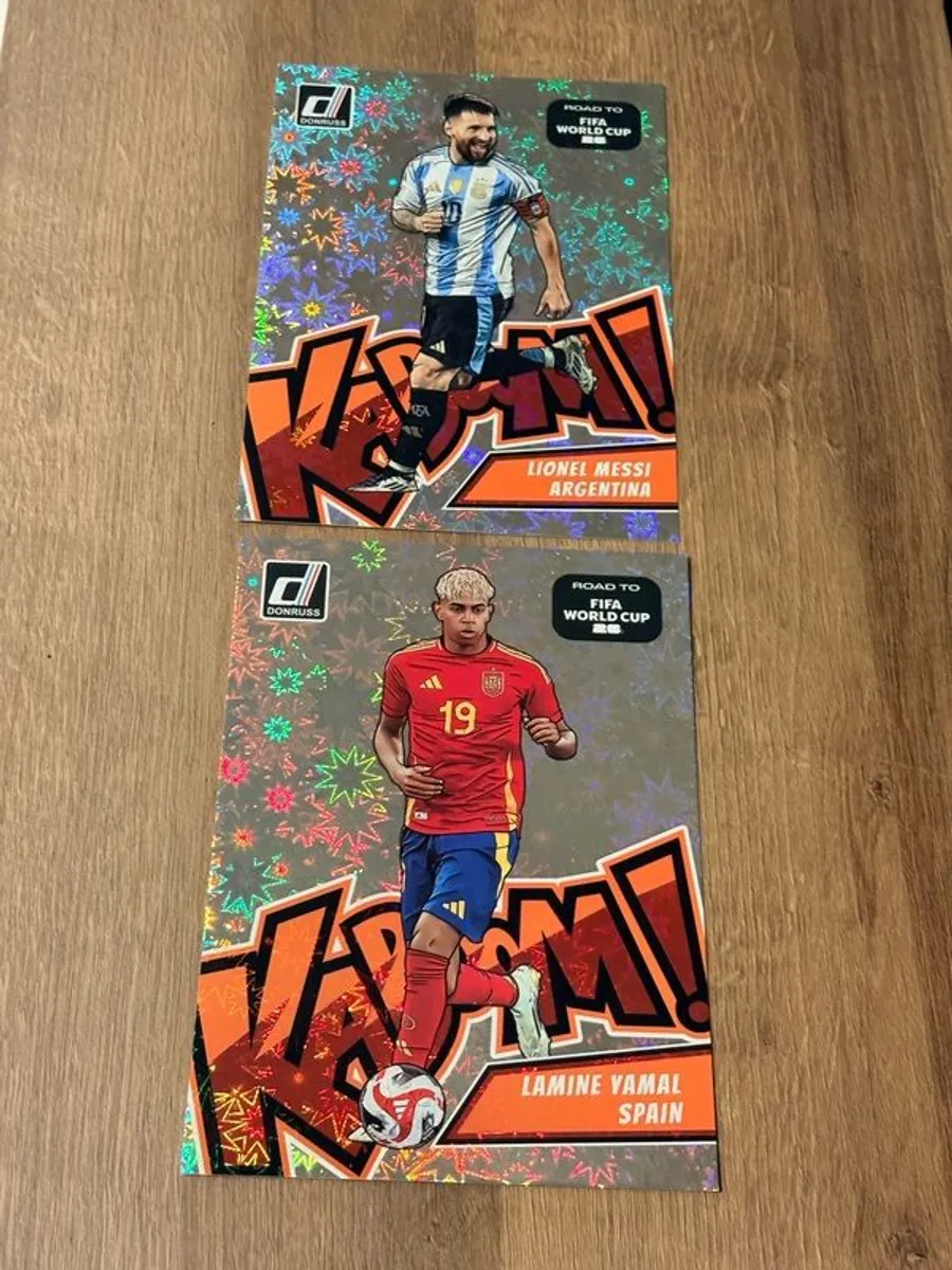 Lamine Yamal & Messi 2025-26 Donruss Panini Road to World Cup - Kaboom Jumbo - Image 1