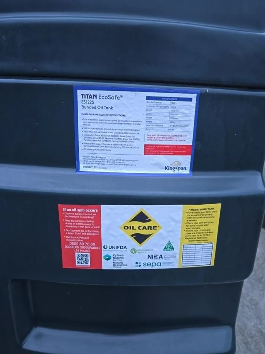 kingspan 1225 litre bunded tank new for sale - Image 2