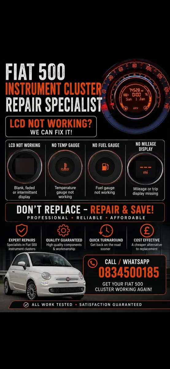 Mobile speedometer repair service fiat 500 lcd - Image 1