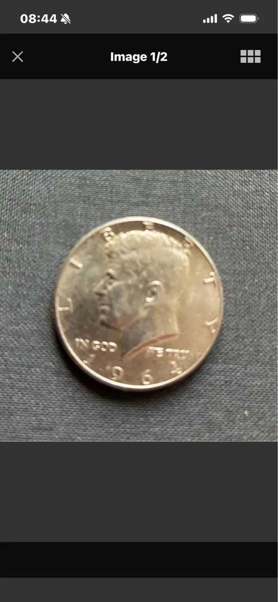 JF Kennedy 1964 Commemorative Silver Half Dollar - Image 1