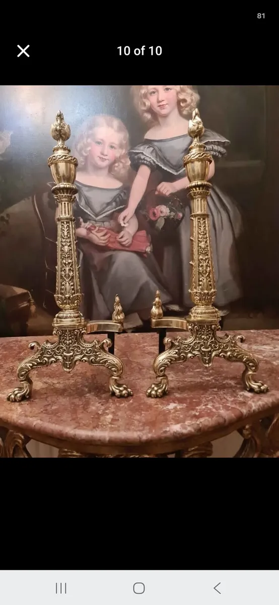 Antique Victorian Andirons SHIPPING 20 euros - Image 1