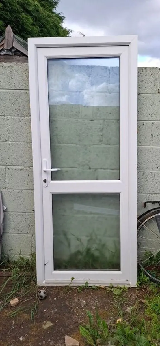 Used Ecotech White uPVC Front/Back Door with Frame 500ono - Image 1