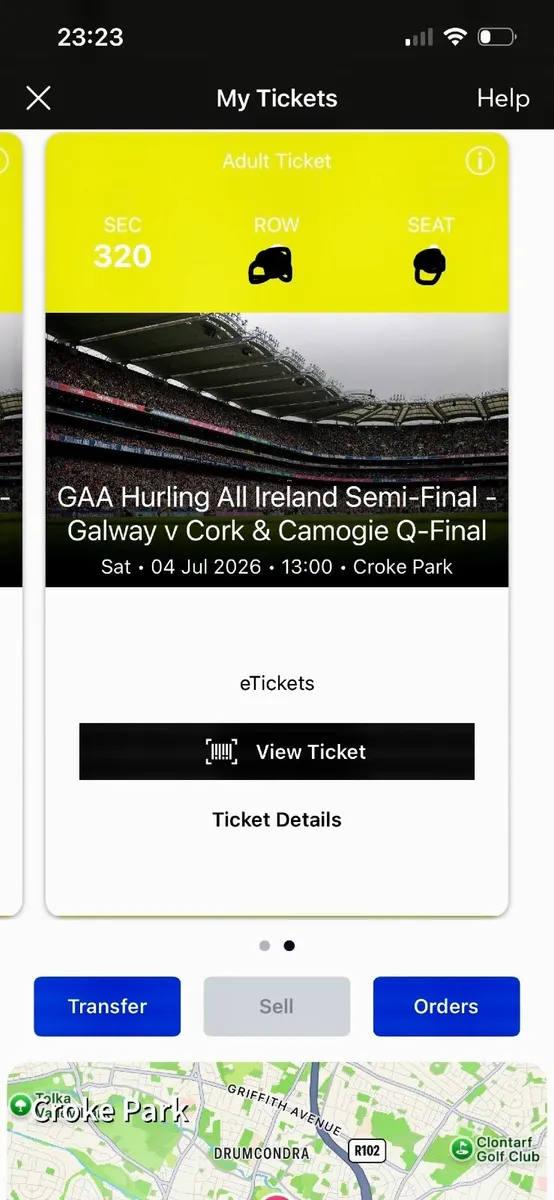 Cork Galway GAA Hurling semi final tickets x 2