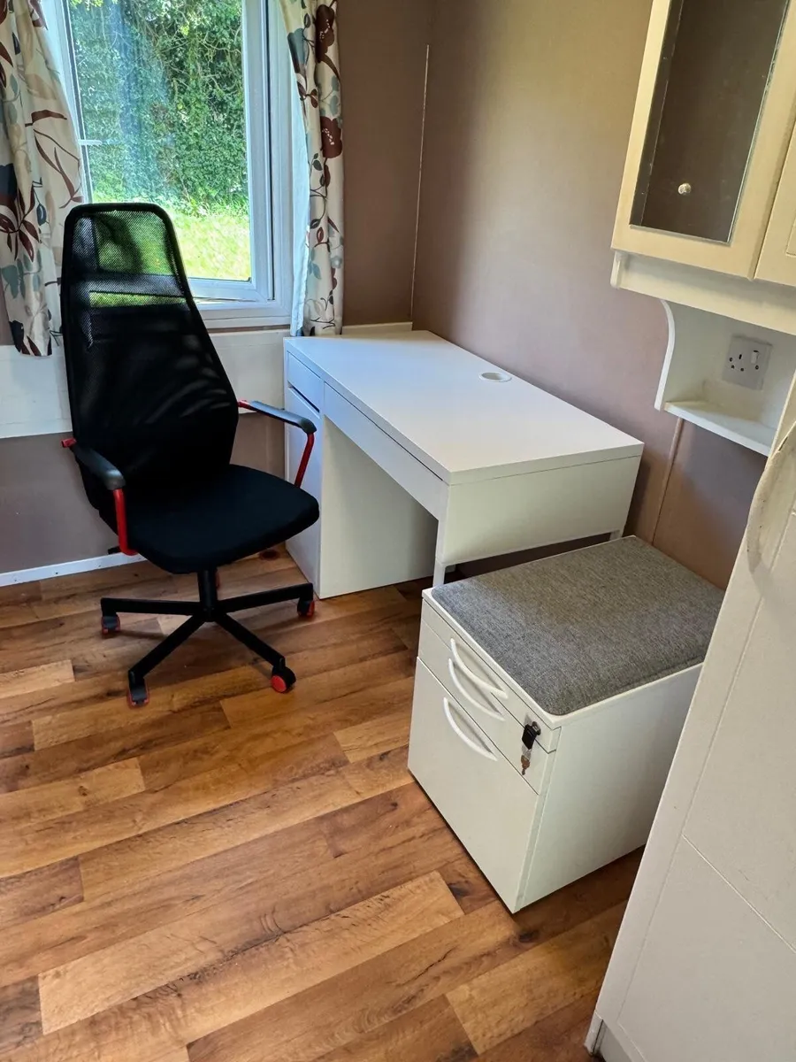 Desk, Chair & Lockable Pedestal Drawer - Image 1