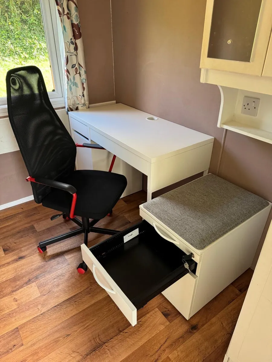 Desk, Chair & Lockable Pedestal Drawer - Image 3
