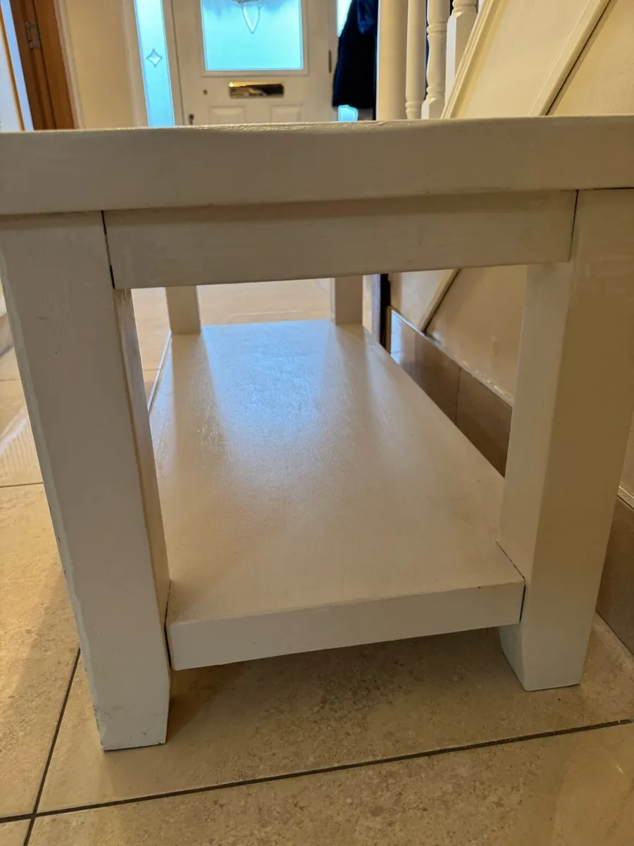 Solid oak ivory colour coffee table - Image 2