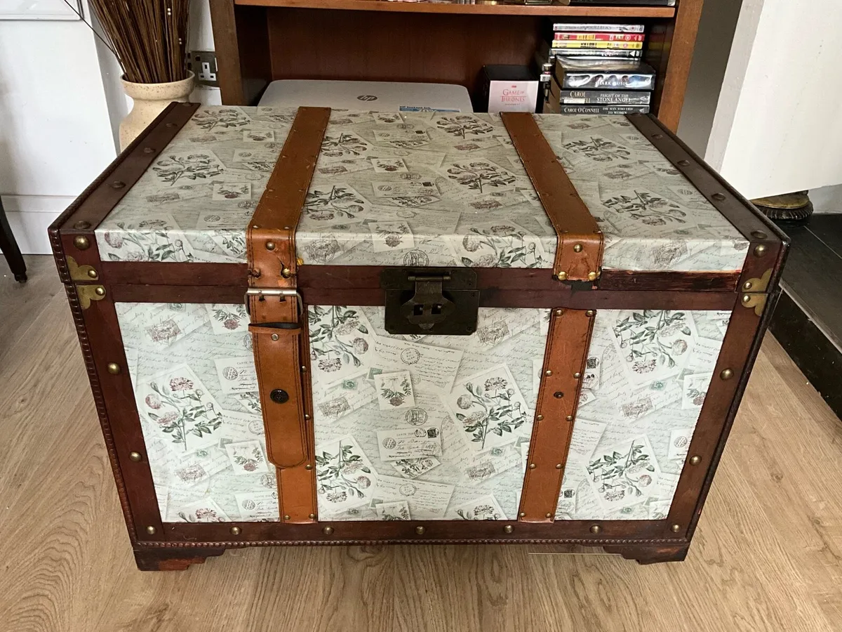 Large Decorative Wooden Trunk - Image 1