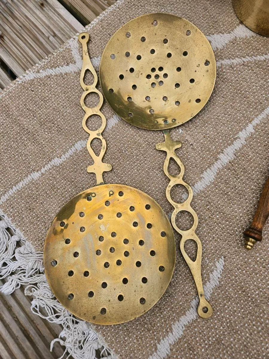 Vintage Brass Kettle & Utensils - Delivered - Image 2