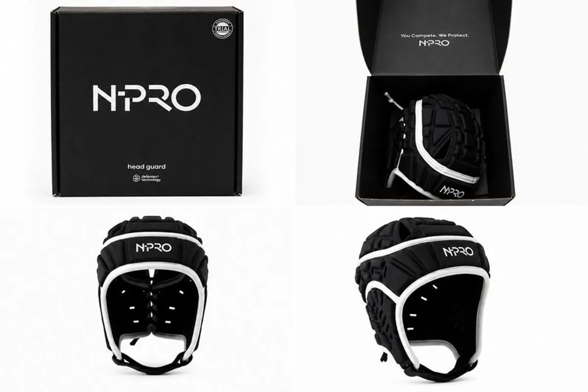 NEW N-Pro Rugby Head Guard - Large Junior - White - Image 1