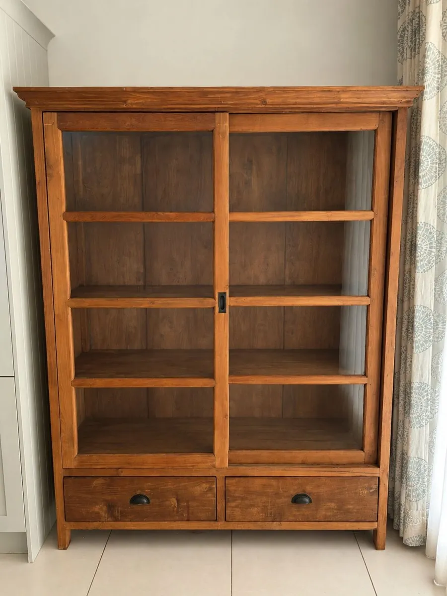 Large Solid Wood Glass Display Cabinet / Kitchen - Image 2