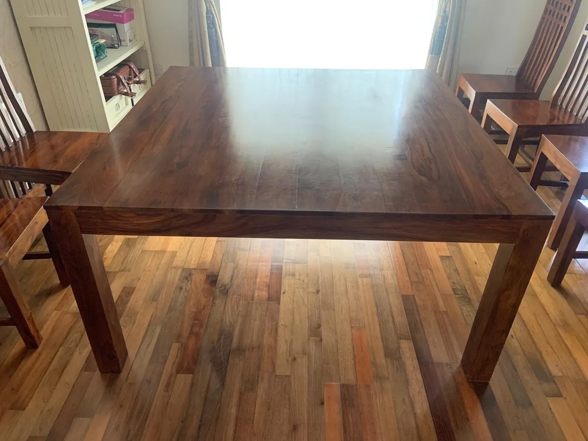Dining Room Table & 8 Chairs with Matching Mirror - Image 3