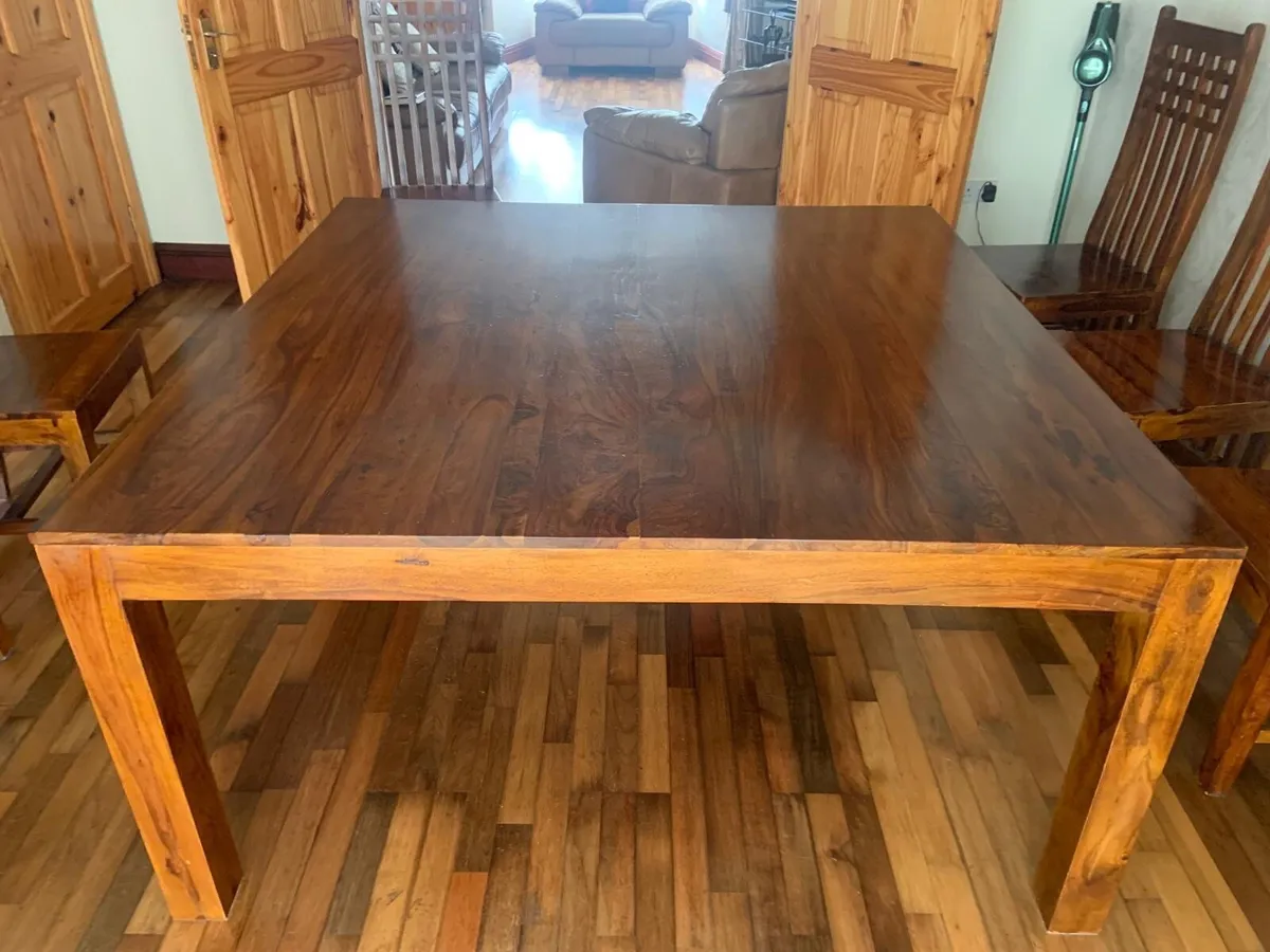 Dining Room Table & 8 Chairs with Matching Mirror - Image 4