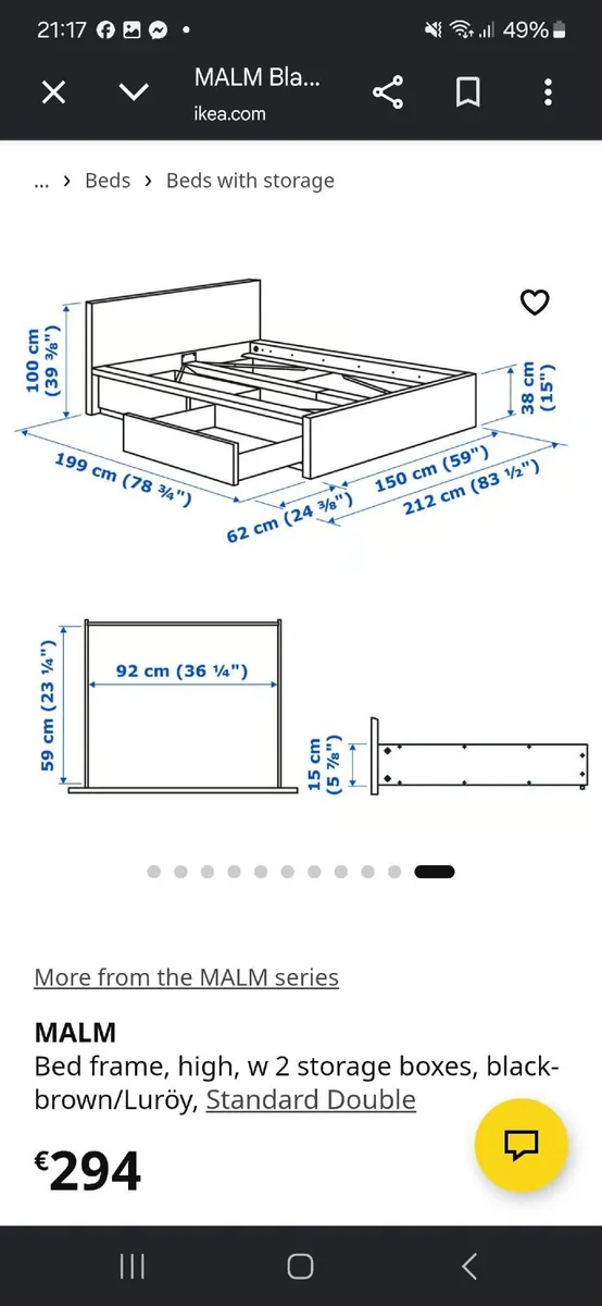 Bed frame wirh 4 pull out drawers - Image 2