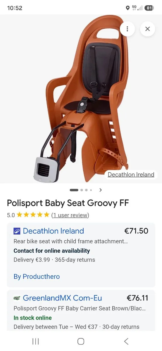 Baby/toddler carrier for bicycle