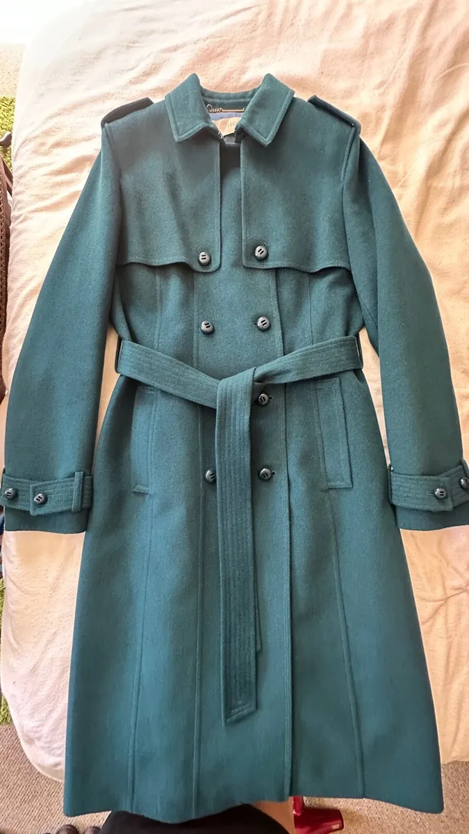 Wool blend Belted Coat teal/peacock blue - Image 1