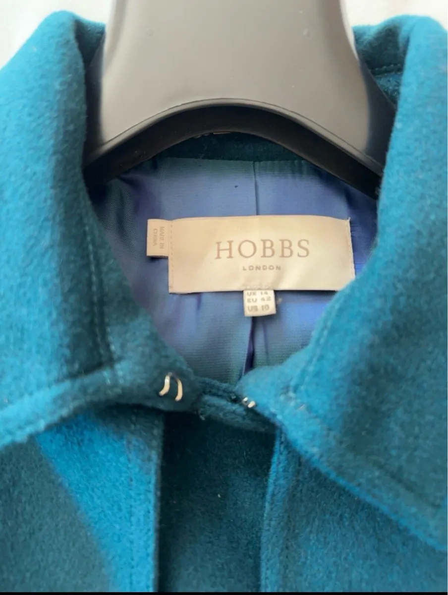 Wool blend Belted Coat teal/peacock blue - Image 2