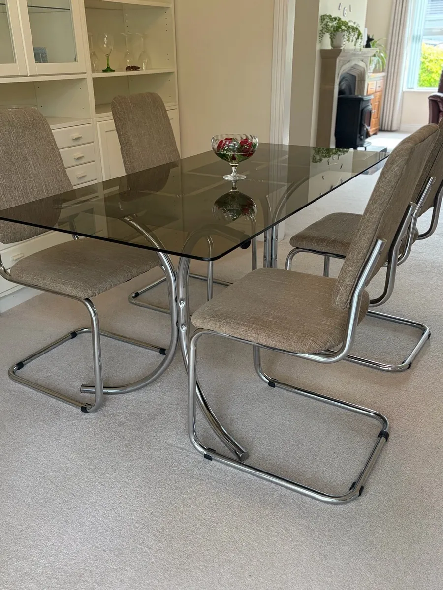 Glass Top Dining Table plus Six Chairs - Image 2