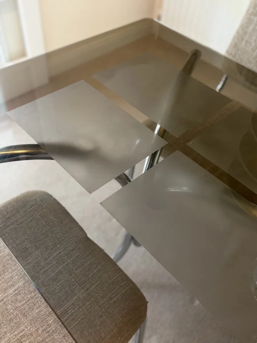 Glass Top Dining Table plus Six Chairs - Image 3