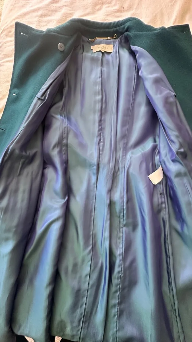 Wool blend Belted Coat teal/peacock blue - Image 3