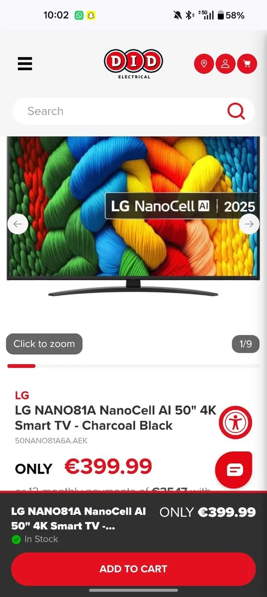 50 LG 4k Smart tv