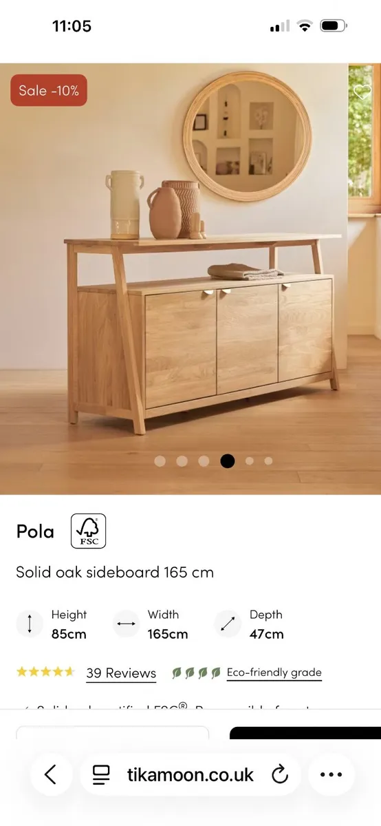 Soild oak sideboard - Image 1