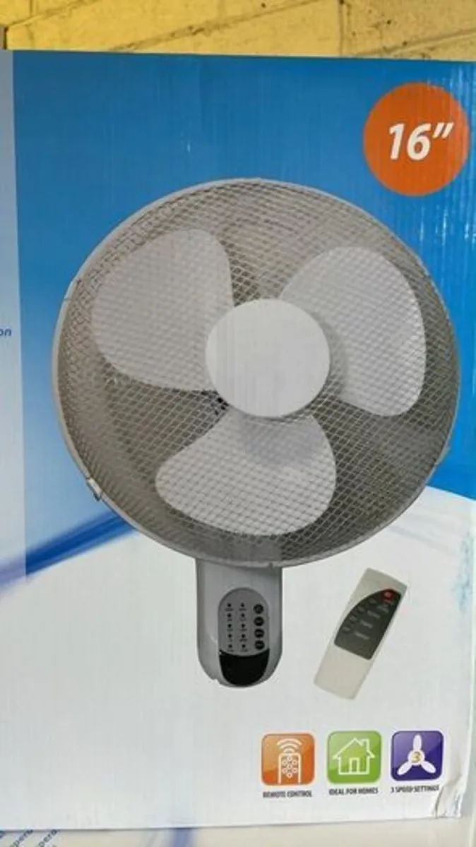 16" Wall Mount Fan with Remote Control - Image 1
