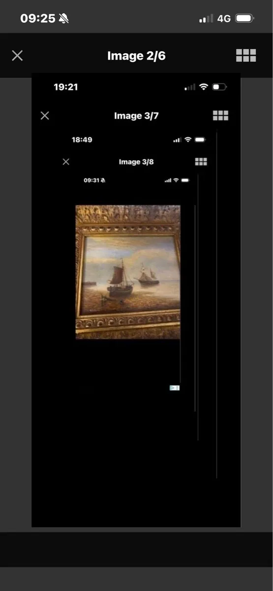 Vintage Oil on Board Maritime Painting - Image 2