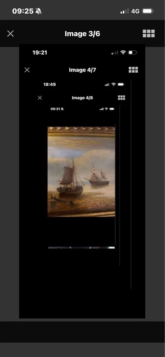 Vintage Oil on Board Maritime Painting - Image 3