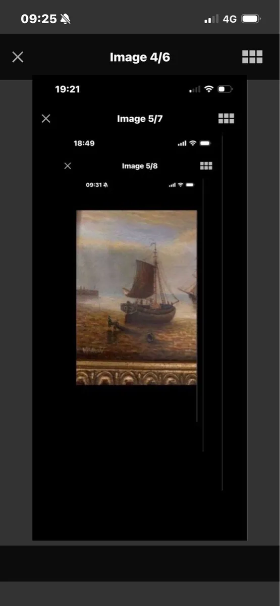 Vintage Oil on Board Maritime Painting - Image 4