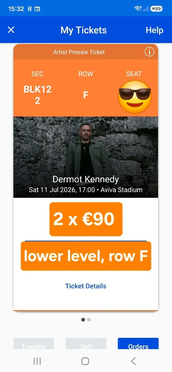 2 x Dermot Kennedy Saturday July 11th