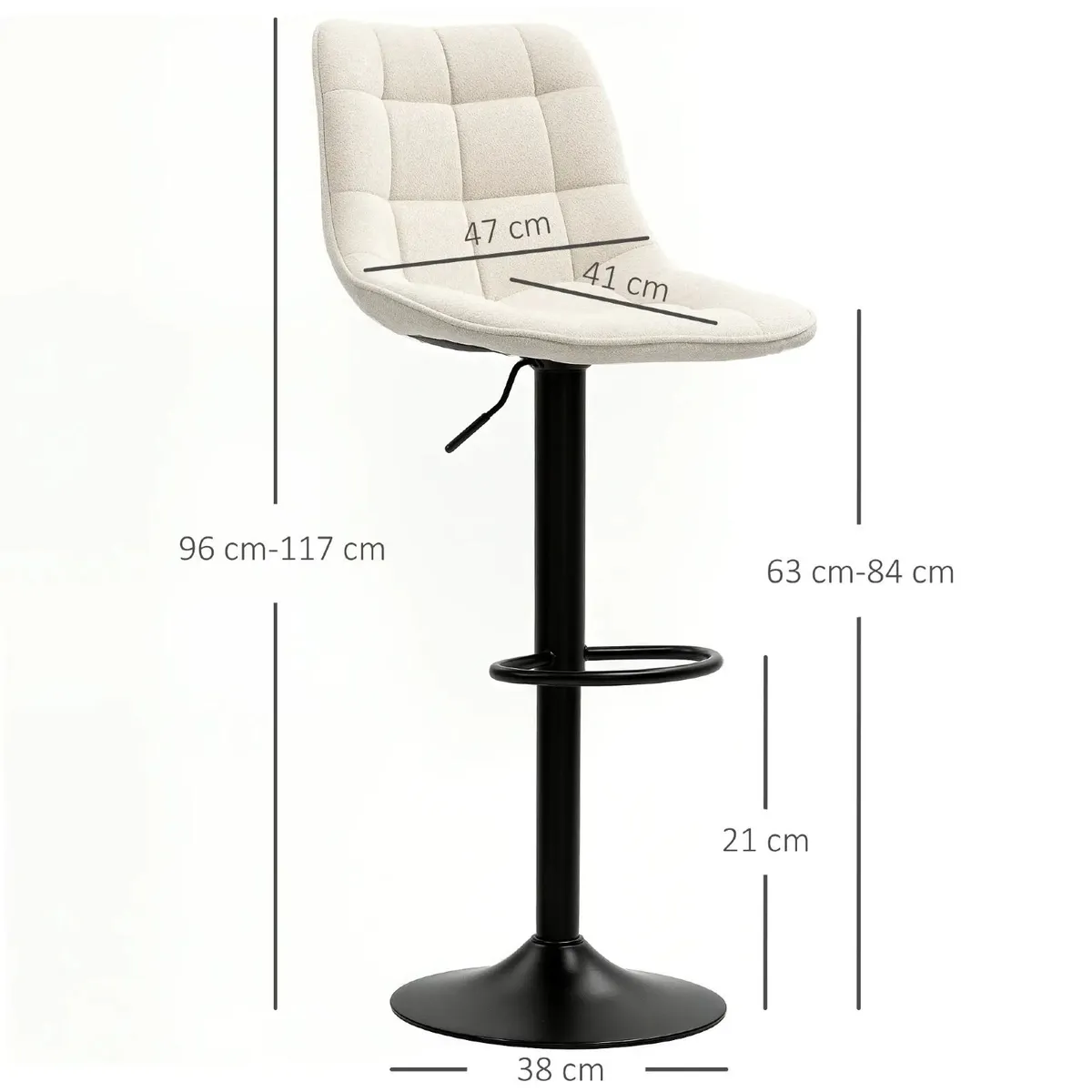 Bar Stool Set Swivel Bar Chairs with Backrest, Hei - Image 4